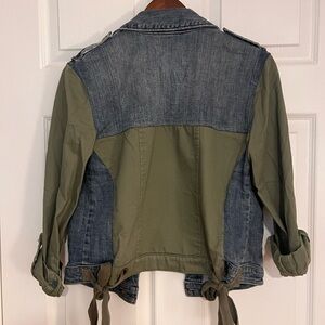Anthropologie Denim and Olive Green Women's Jacket